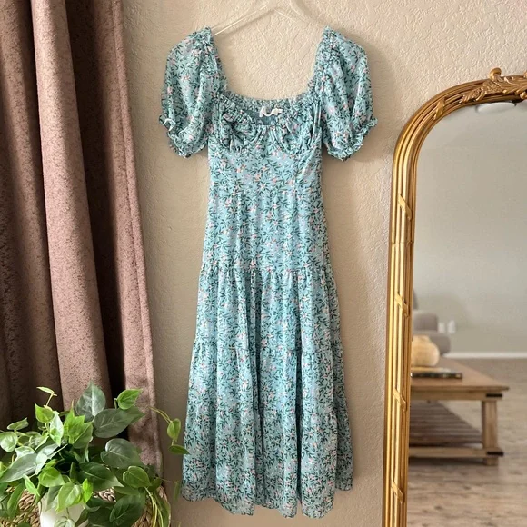 chinese dress ladies Contrast Lace Bustier Midi Dress